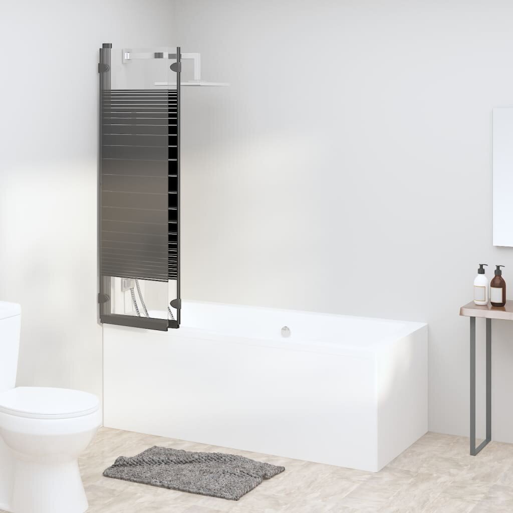 vidaXL Kokoontaittuva suihkukaappi 3 paneelia 130x130 cm ESG musta hinta ja tiedot | Suihkukaapit ja suihkunurkat | hobbyhall.fi