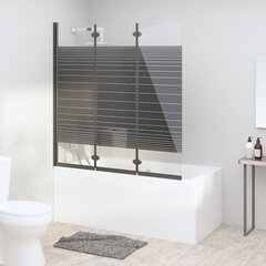 vidaXL Kokoontaittuva suihkukaappi 3 paneelia 130x130 cm ESG musta hinta ja tiedot | Suihkukaapit ja suihkunurkat | hobbyhall.fi