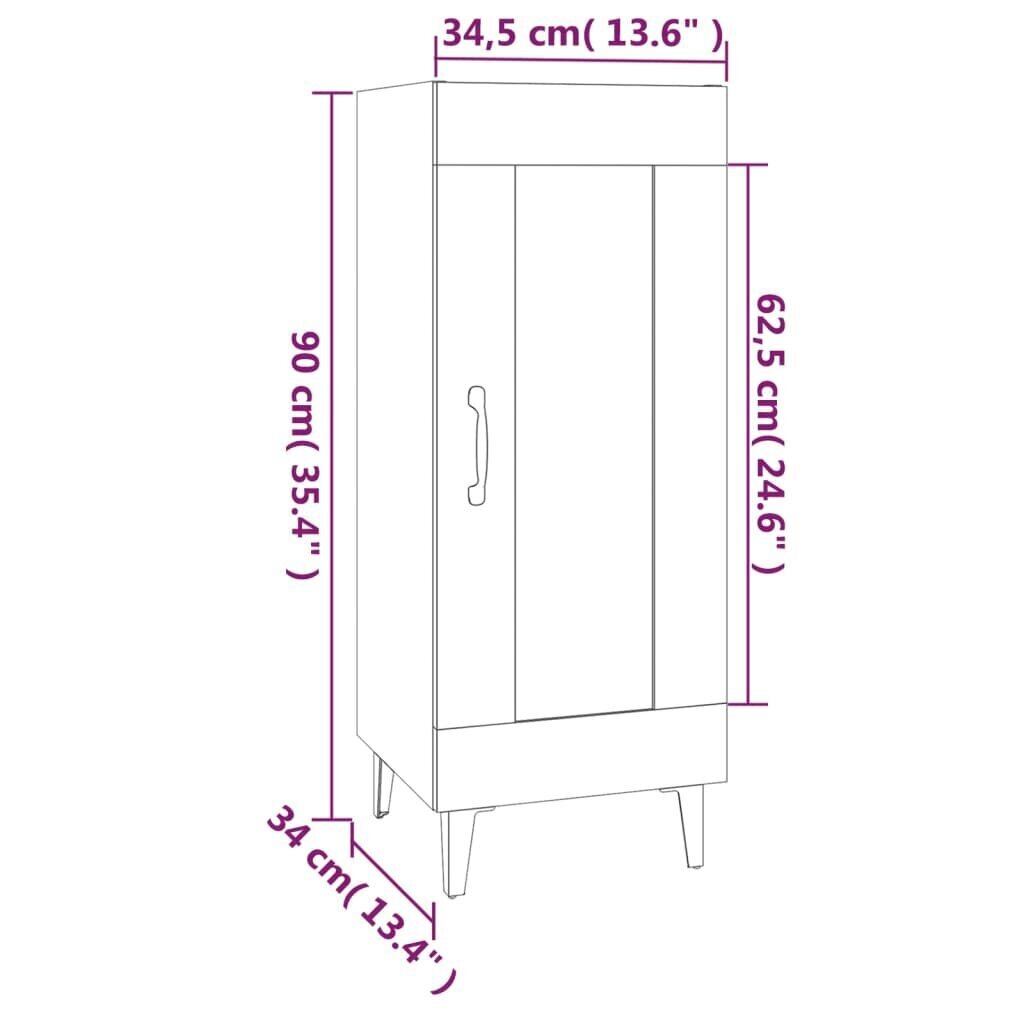 vidaXL Senkki valkoinen 34,5x34x90 cm tekninen puu hinta ja tiedot | Olohuoneen kaapit ja lipastot | hobbyhall.fi