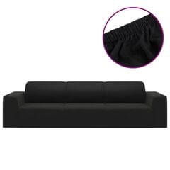 vidaXL Joustava 4-istuttavan sohvan päällinen musta polyesteri jersey hinta ja tiedot | Huonekalujen päälliset | hobbyhall.fi