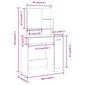 vidaXL Peilipöytäsarja harmaa Sonoma 86,5x35x136 cm hinta ja tiedot | Peilipöydät | hobbyhall.fi