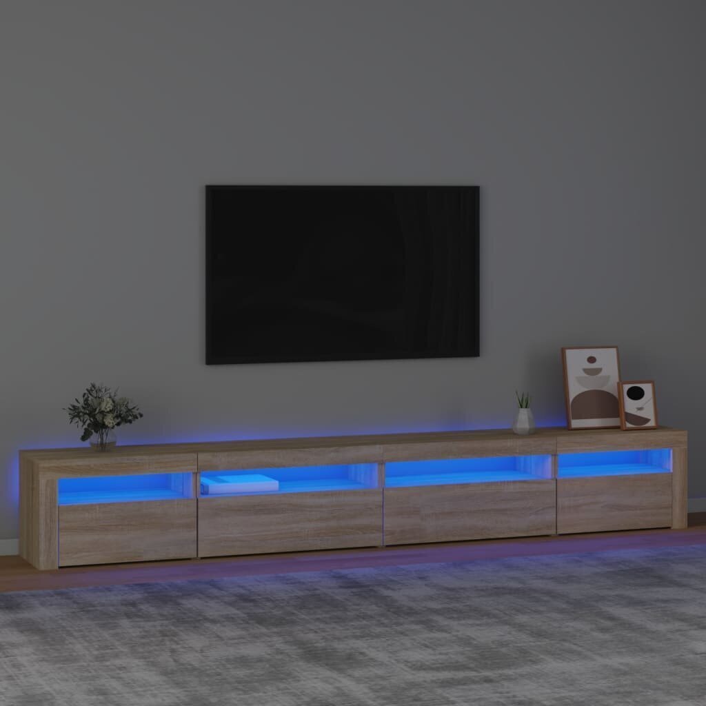 vidaXL TV-taso LED-valoilla Sonoma-tammi 270x35x40 cm hinta ja tiedot | TV-tasot | hobbyhall.fi