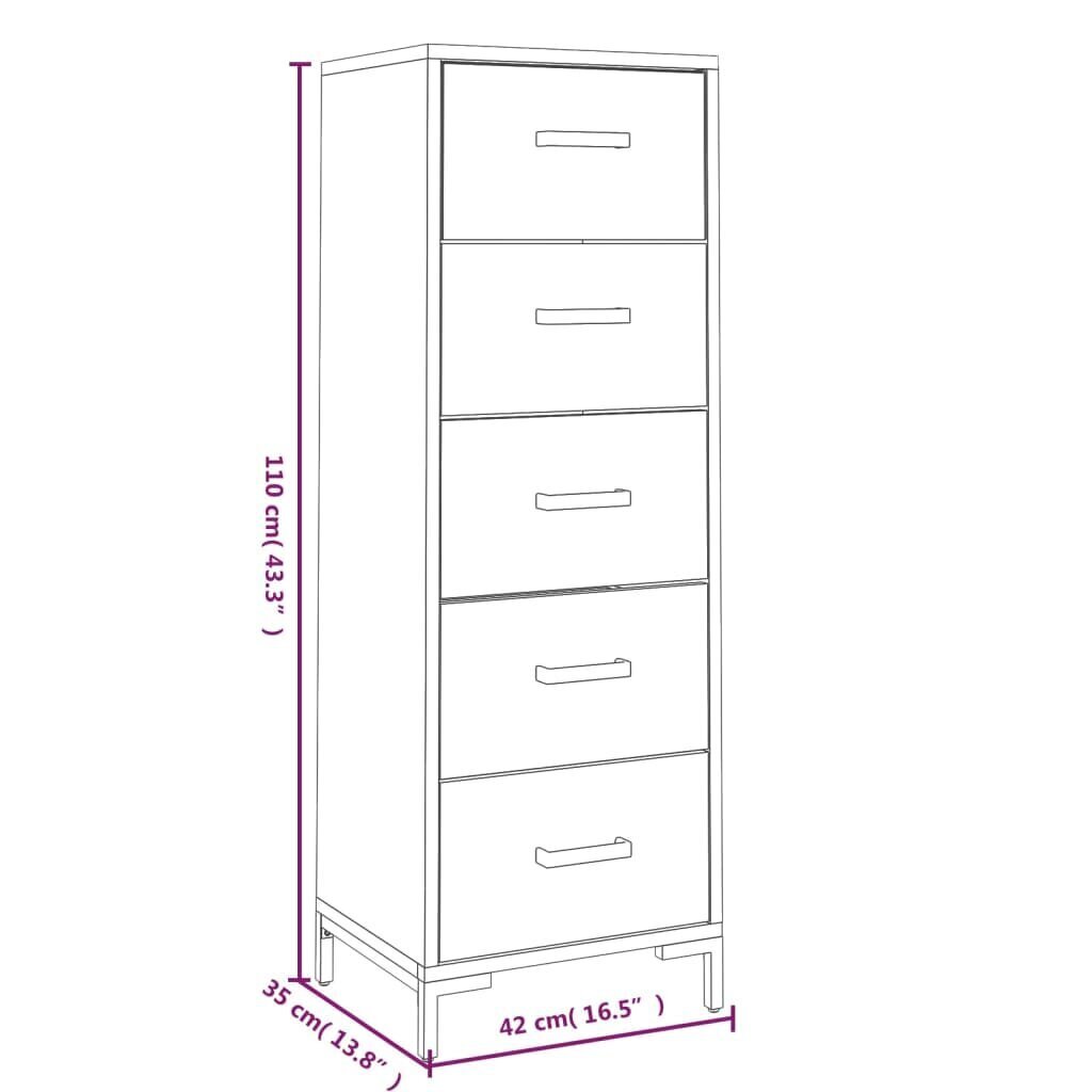 vidaXL Lipasto 42x35x110 cm täysi mänty hinta ja tiedot | Lipastot | hobbyhall.fi