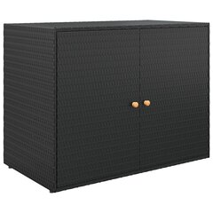 vidaXL Puutarhan säilytyskaappi musta 100x55,5x80 cm polyrottinki hinta ja tiedot | Olohuoneen kaapit ja lipastot | hobbyhall.fi