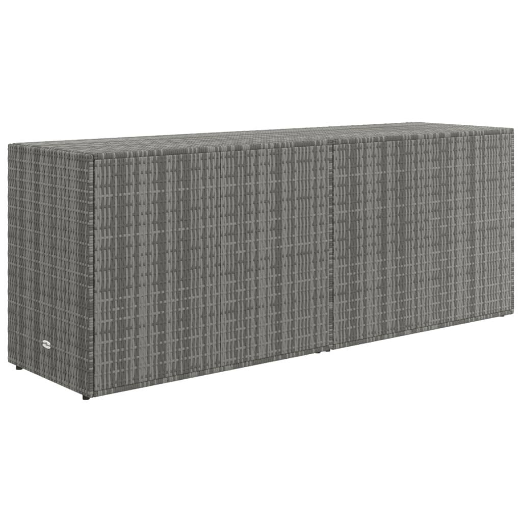 vidaXL Puutarhan säilytyskaappi harmaa 198x55,5x80 cm polyrottinki hinta ja tiedot | Olohuoneen kaapit ja lipastot | hobbyhall.fi