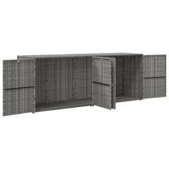 vidaXL Puutarhan säilytyskaappi harmaa 198x55,5x80 cm polyrottinki hinta ja tiedot | Olohuoneen kaapit ja lipastot | hobbyhall.fi