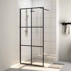 vidaXL Walk-in suihkun seinäke kirkas ESG-lasi 80x195 cm musta hinta ja tiedot | Suihkuseinät ja -ovet | hobbyhall.fi