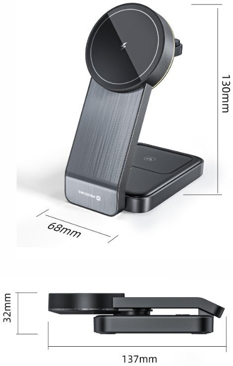 Swissten Mag Wireless 3in1 hinta ja tiedot | Puhelimen laturit | hobbyhall.fi