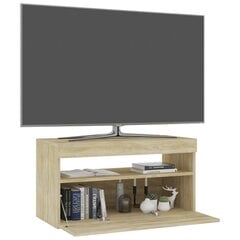 vidaXL TV-taso LED-valoilla Sonoma-tammi 75x35x40 cm hinta ja tiedot | TV-tasot | hobbyhall.fi