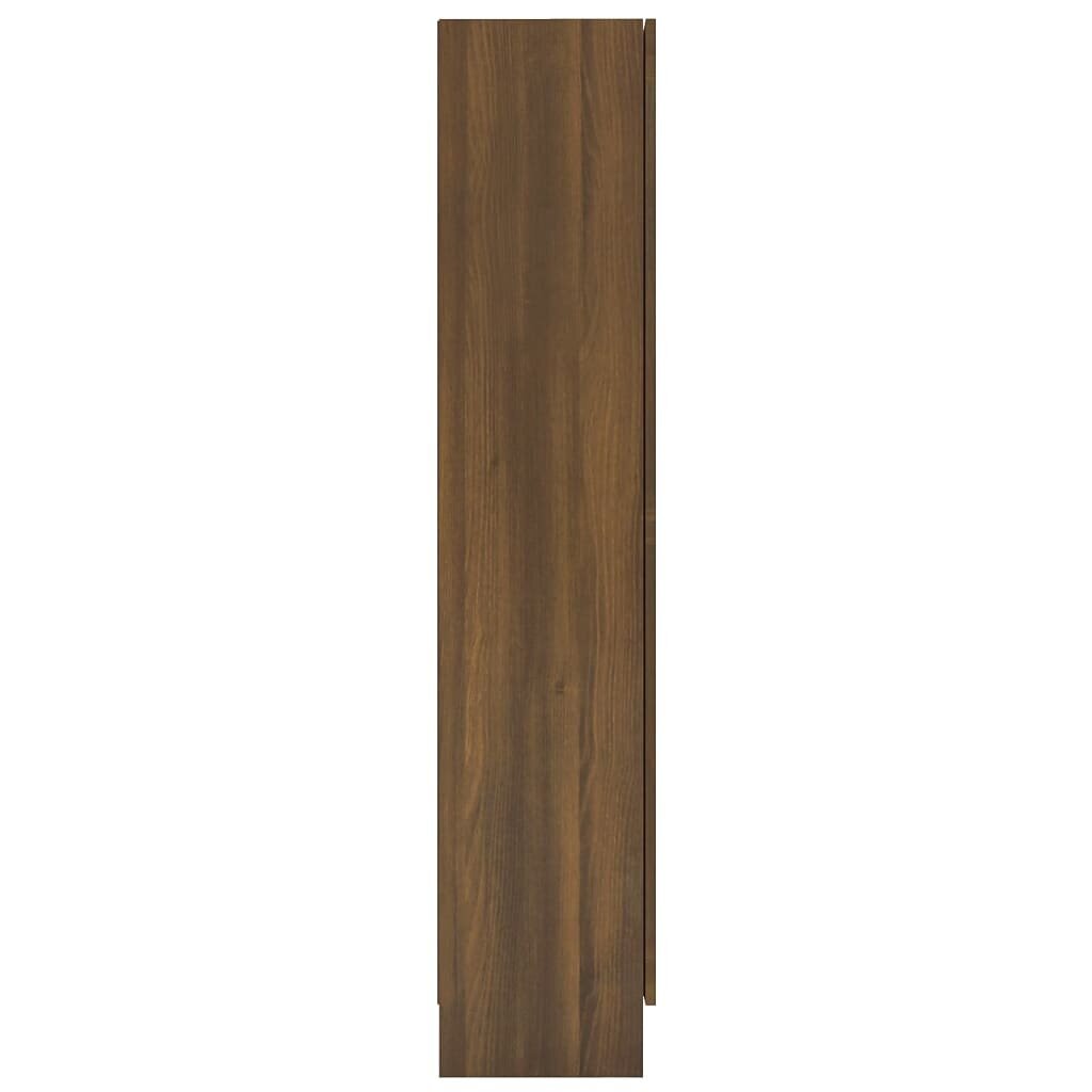 vidaXL Vitriinikaappi ruskea tammi 82,5x30,5x150 cm tekninen puu hinta ja tiedot | Hyllyt | hobbyhall.fi