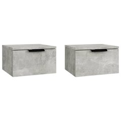 vidaXL Seinäkiinnitettävät yöpöydät 2 kpl betoninharmaa 34x30x20 cm hinta ja tiedot | Olohuoneen kaapit ja lipastot | hobbyhall.fi