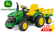 Peg Perego John Deere traktori perävaunulla 12V/330W hinta ja tiedot | Lasten sähköautot | hobbyhall.fi