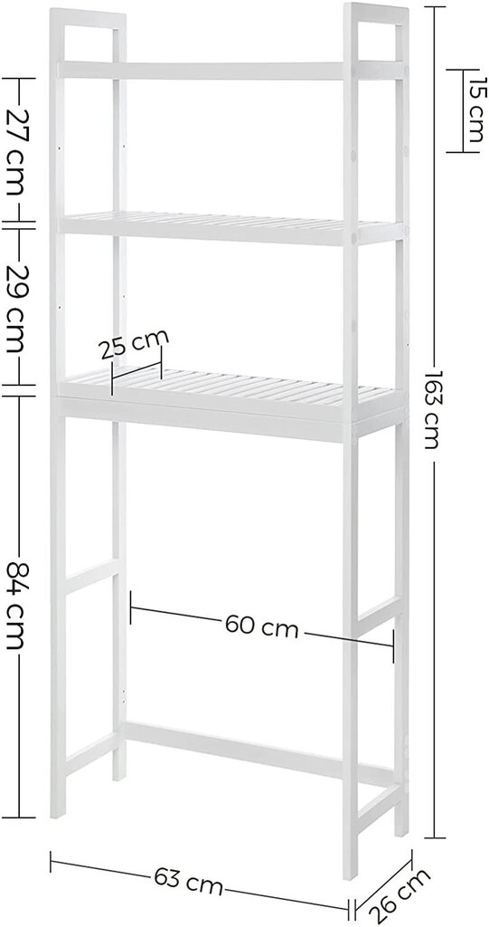 Hylly kylpyhuoneeseen Leobert BTS01WT, valkoinen hinta ja tiedot | Kylpyhuonekaapit | hobbyhall.fi