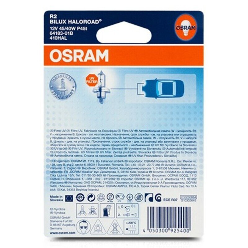 Auton polttimo Osram 64183-01B H4 12V 45/40W hinta ja tiedot | Polttimot | hobbyhall.fi