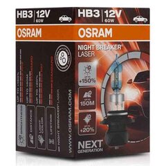 Auton polttimo OS9005NL Osram OS9005NL HB3 60W 12V hinta ja tiedot | Polttimot | hobbyhall.fi