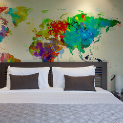 Valokuvatapetti - Paint splashes map of the World 350x270 cm hinta ja tiedot | Valokuvatapetit | hobbyhall.fi