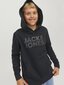 Jack & Jones JUNIOR lasten collegepaita 12152841*05, musta/musta 5715321545936 hinta ja tiedot | Poikien puserot, liivit ja jakut | hobbyhall.fi