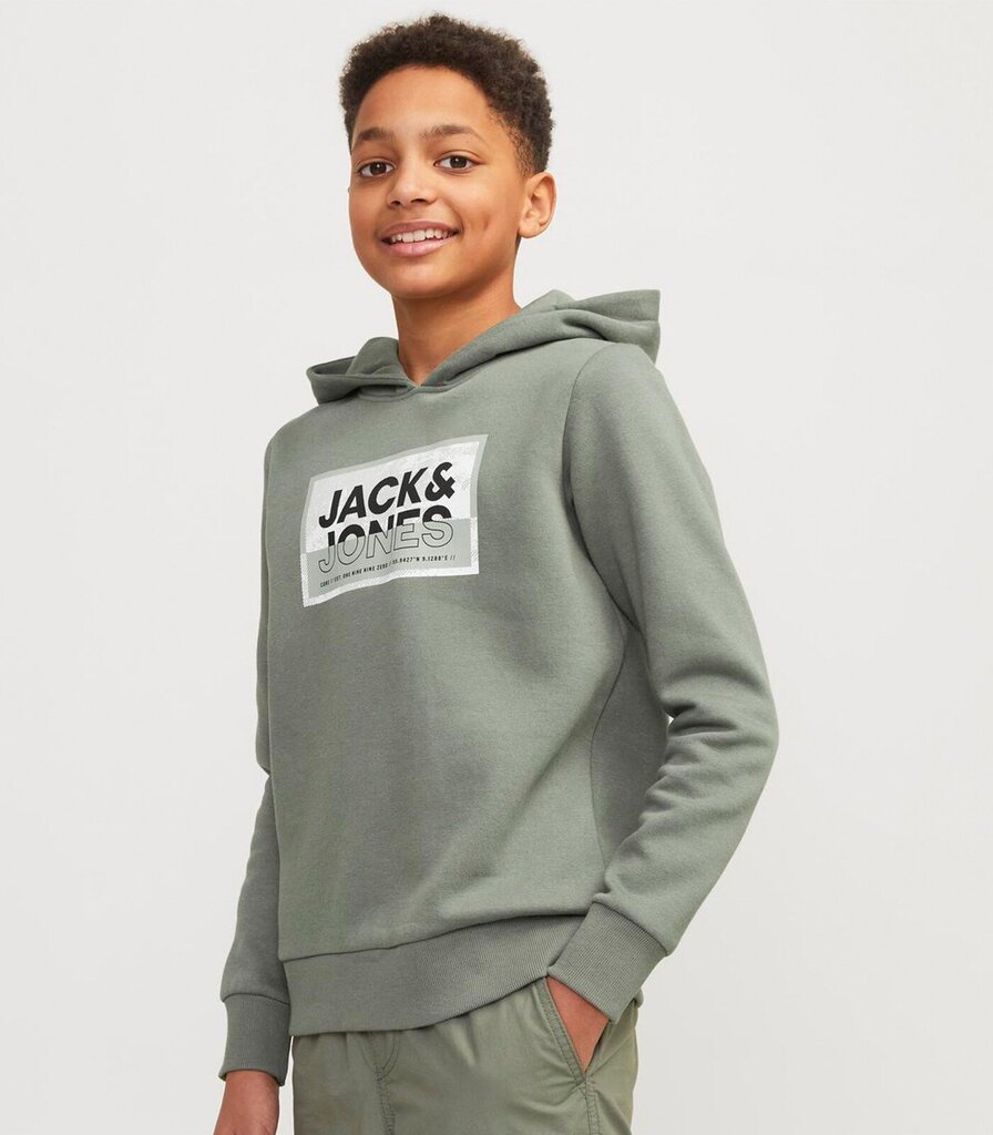 Jack & Jones lasten collegepaita 12254120*01, oliivi/ag 5715514900030 hinta ja tiedot | Poikien puserot, liivit ja jakut | hobbyhall.fi