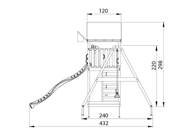 Lasten leikkipaikka Jungle Gym Lodge 1-Swing hinta ja tiedot | Lasten leikkimökit ja -teltat | hobbyhall.fi