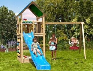 Lasten leikkipaikka Jungle Gym Lodge 2-Swing hinta ja tiedot | Lasten leikkimökit ja -teltat | hobbyhall.fi