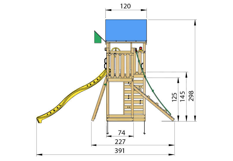 Lasten leikkipaikka Jungle Gym Lodge Clutter Bridge hinta ja tiedot | Lasten leikkimökit ja -teltat | hobbyhall.fi