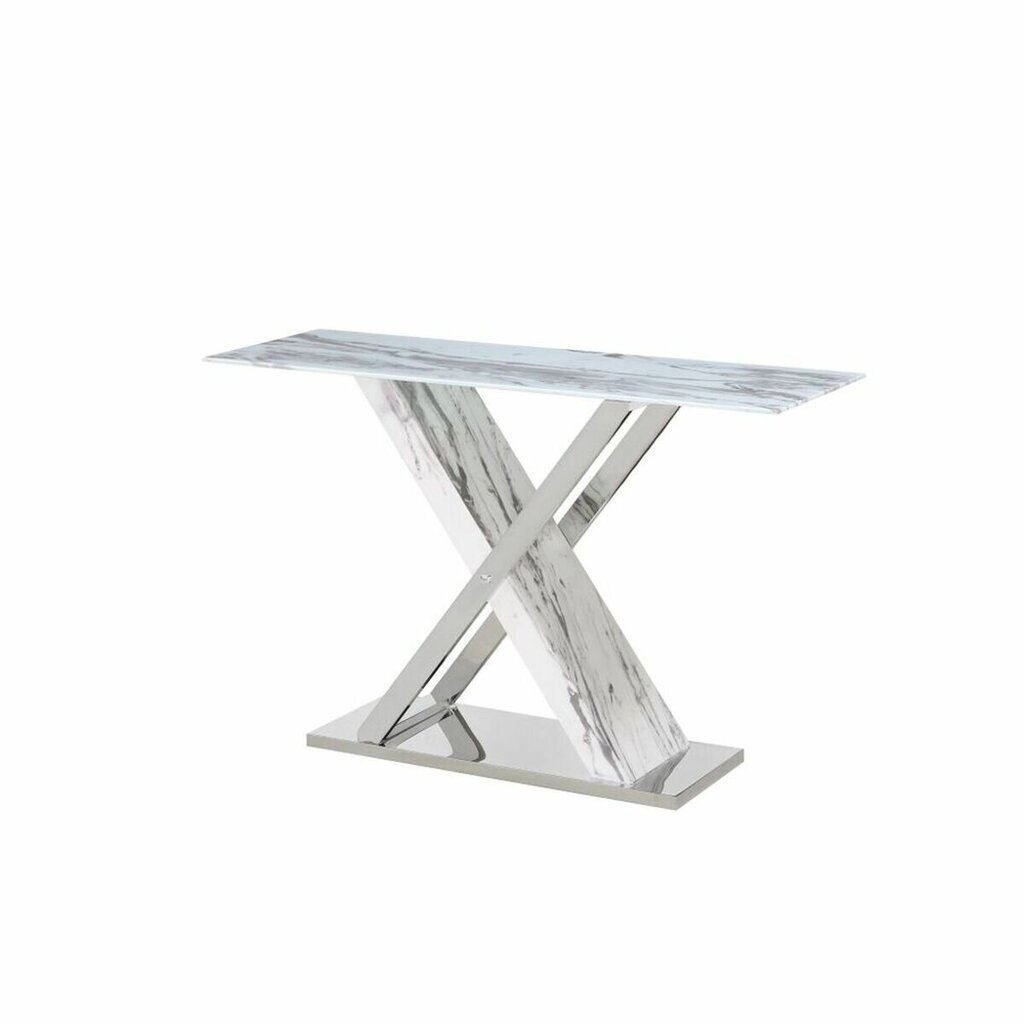 Sivupöytä DKD Home Decor Hopeinen Harmaa Valkoinen Kristalli Teräs (120 x 40 x 75 cm) hinta ja tiedot | Sivupöydät | hobbyhall.fi