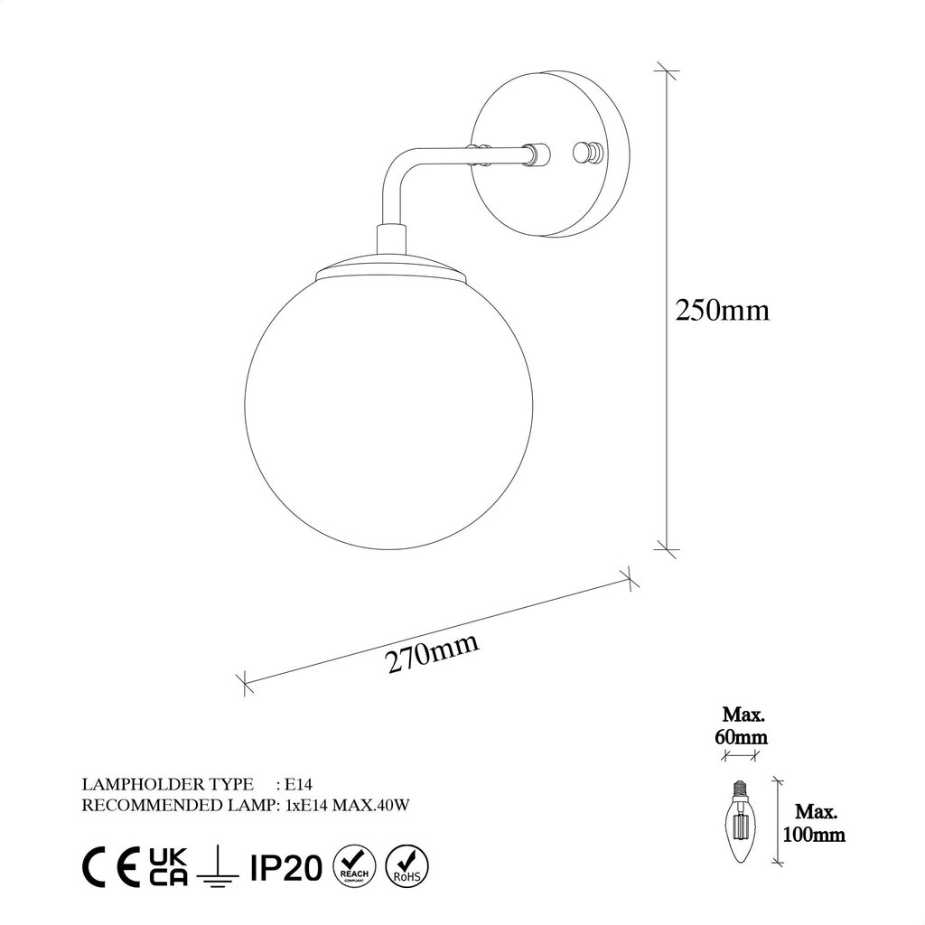 Seinävalaisin Viran-10905 hinta ja tiedot | Seinävalaisimet | hobbyhall.fi