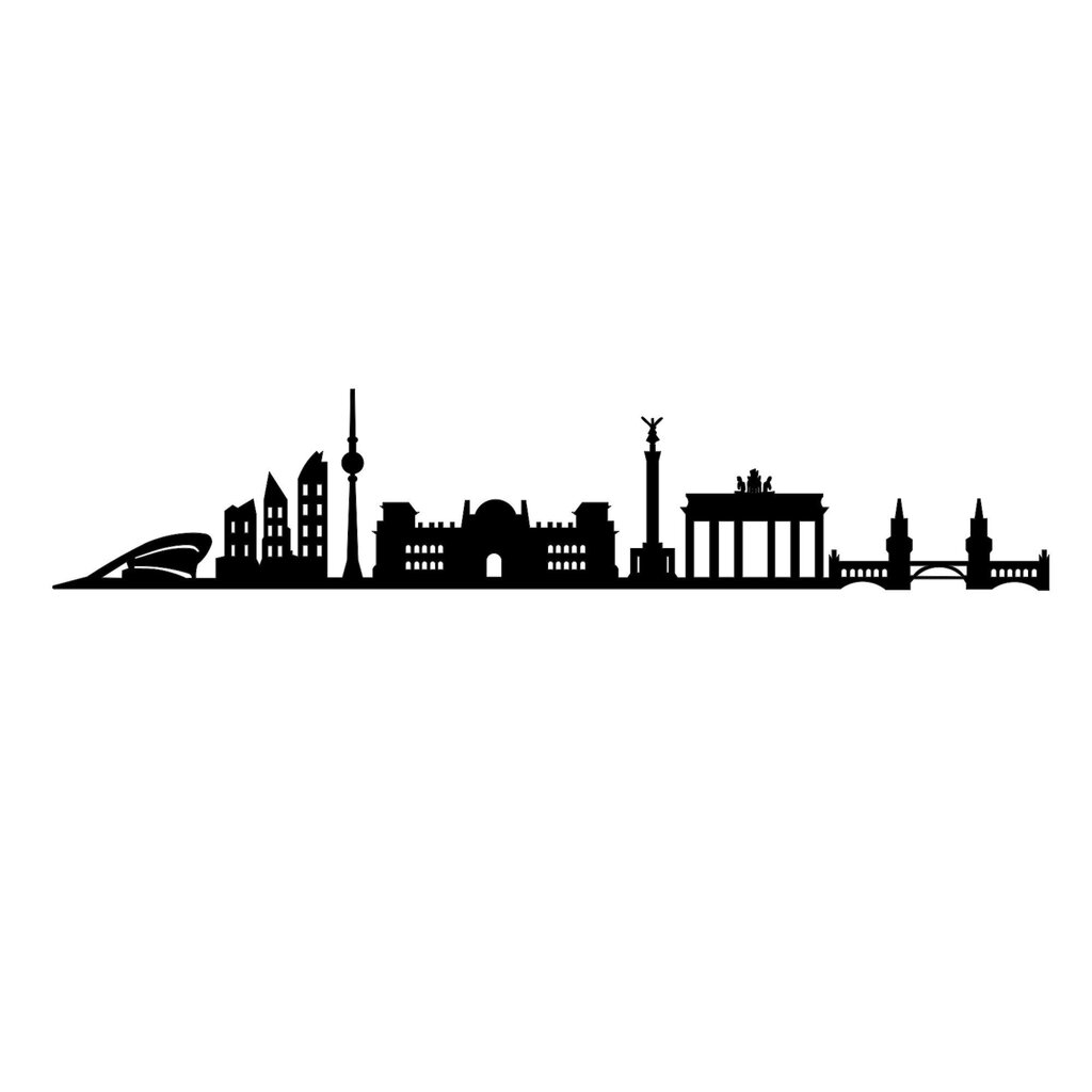 Wallity metalliseinäkoriste Berlin Skyline, 24 cm hinta ja tiedot | Sisustustuotteet | hobbyhall.fi