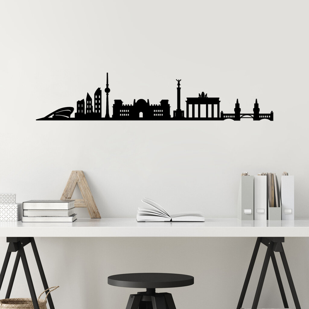 Wallity metalliseinäkoriste Berlin Skyline, 24 cm hinta ja tiedot | Sisustustuotteet | hobbyhall.fi