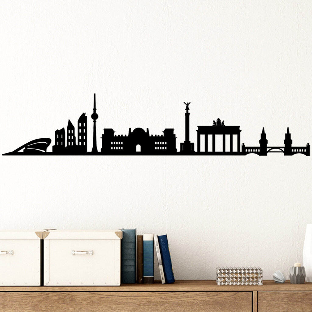 Wallity metalliseinäkoriste Berlin Skyline, 24 cm hinta ja tiedot | Sisustustuotteet | hobbyhall.fi