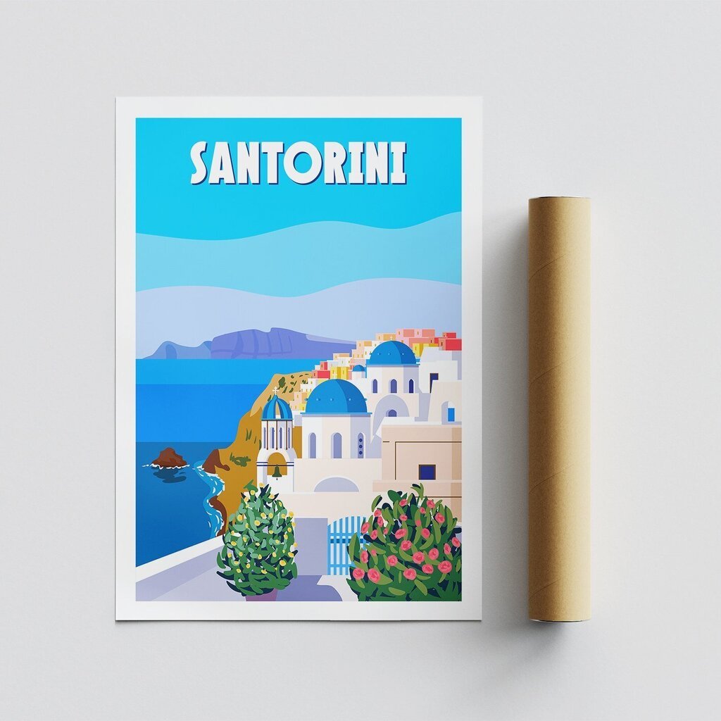 Jäljennös Santorini-2007 hinta ja tiedot | Taulut | hobbyhall.fi