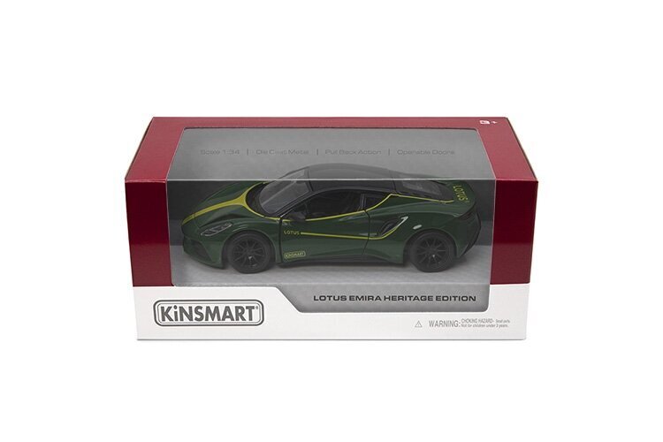 Leluauto Kinsmart Lotus Emira, 1:34 hinta ja tiedot | Poikien lelut | hobbyhall.fi