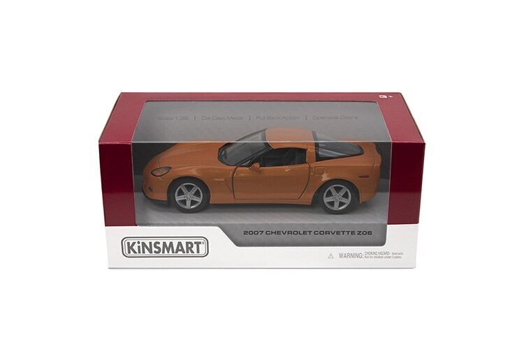 Leluautomalli Kinsmart 2007 Chevrolet Corvette Z06, 1:36 hinta ja tiedot | Poikien lelut | hobbyhall.fi