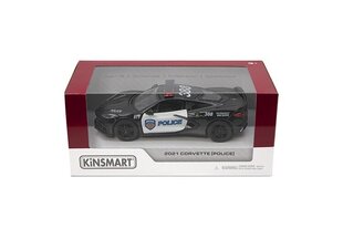 Kinsmart 2021 Corvette poliisiautolelu, 1:36 hinta ja tiedot | Poikien lelut | hobbyhall.fi