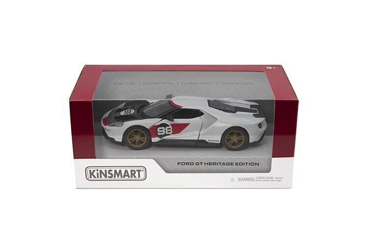 Kinsmart 2017 Ford GT (Heritage Edition) -leluauto, 1:38 hinta ja tiedot | Poikien lelut | hobbyhall.fi