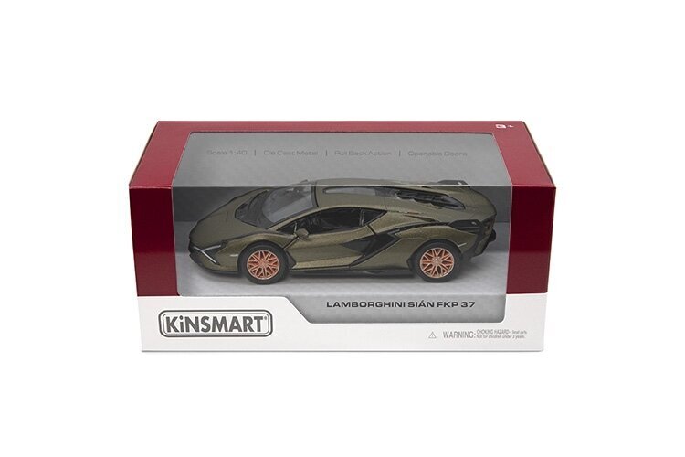 Leluauto Kinsmart Lamborghini Sian FKP 37, 1:40 hinta ja tiedot | Poikien lelut | hobbyhall.fi