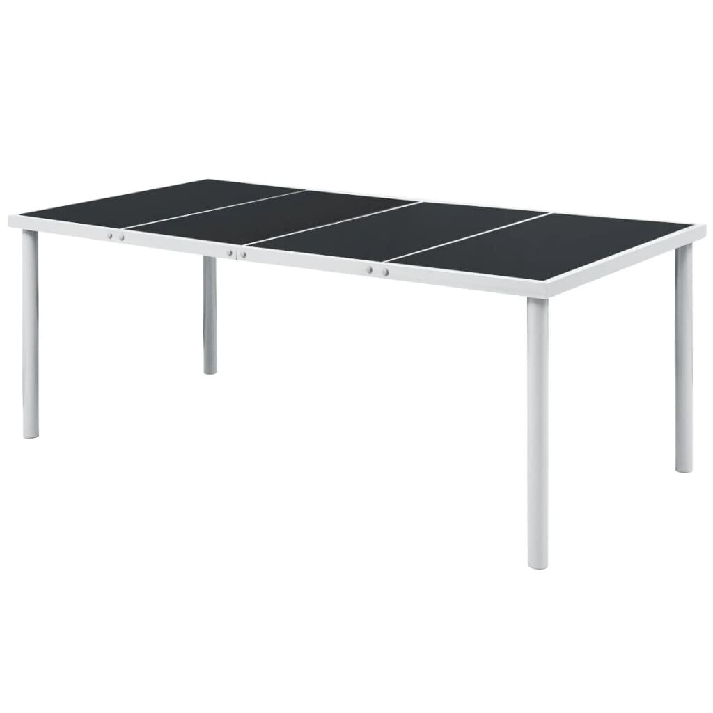 vidaXL Puutarhapöytä 190x90x74 cm musta teräs hinta ja tiedot | Puutarhapöydät | hobbyhall.fi