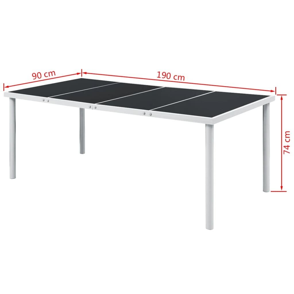 vidaXL Puutarhapöytä 190x90x74 cm musta teräs hinta ja tiedot | Puutarhapöydät | hobbyhall.fi