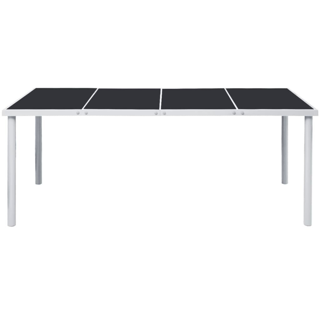 vidaXL Puutarhapöytä 190x90x74 cm musta teräs hinta ja tiedot | Puutarhapöydät | hobbyhall.fi