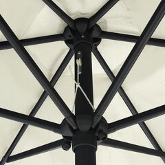 vidaXL Ulkoaurinkovarjo LED-valot alumiinitanko 270 cm hiekanvalkoinen hinta ja tiedot | Aurinkovarjot ja markiisit | hobbyhall.fi