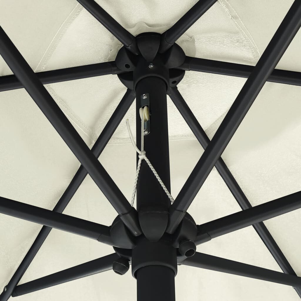 vidaXL Ulkoaurinkovarjo LED-valot alumiinitanko 270 cm hiekanvalkoinen hinta ja tiedot | Aurinkovarjot ja markiisit | hobbyhall.fi