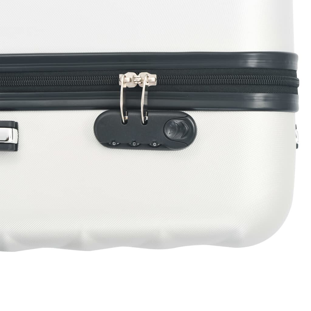 vidaXL Kovapintainen matkalaukkusarja 3 kpl kirkas hopea ABS hinta ja tiedot | Matkalaukut ja -kassit | hobbyhall.fi