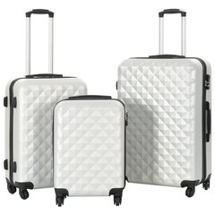 vidaXL Kovapintainen matkalaukkusarja 3 kpl kirkas hopea ABS hinta ja tiedot | Matkalaukut ja matkakassit | hobbyhall.fi