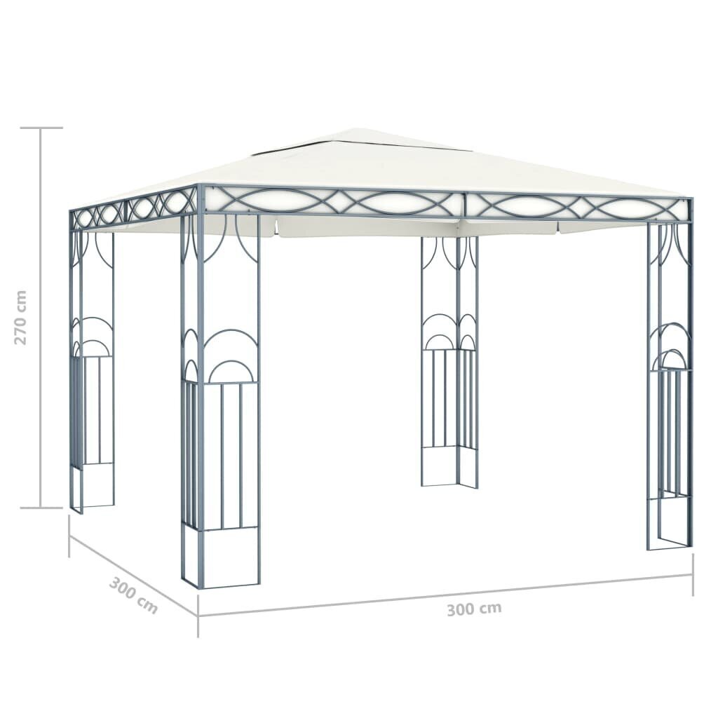 vidaXL Huvimaja 300 x 300 cm kerma hinta ja tiedot | Puutarhapaviljongit | hobbyhall.fi