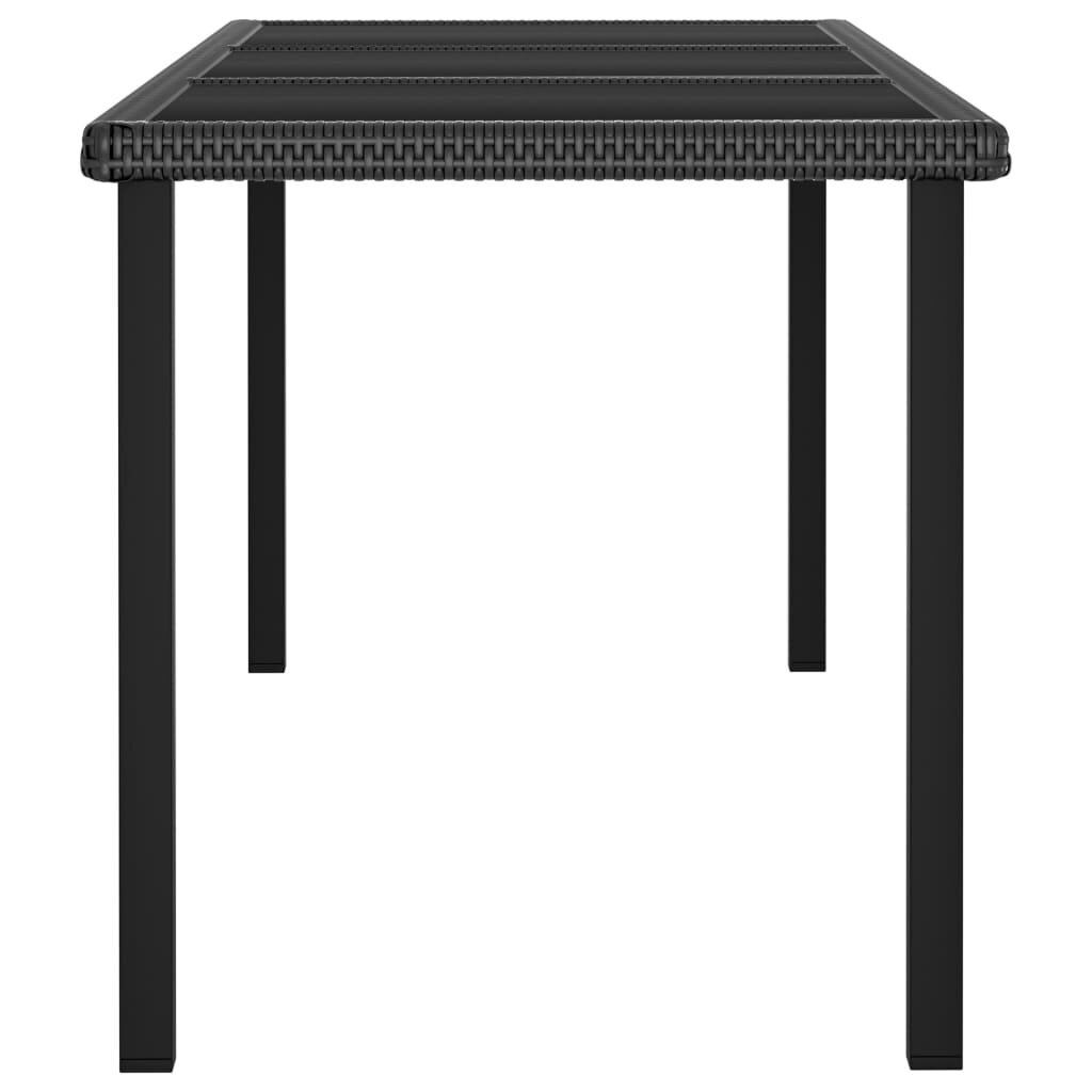 vidaXL Puutarhan ruokapöytä musta 180x70x73 cm polyrottinki hinta ja tiedot | Puutarhapöydät | hobbyhall.fi