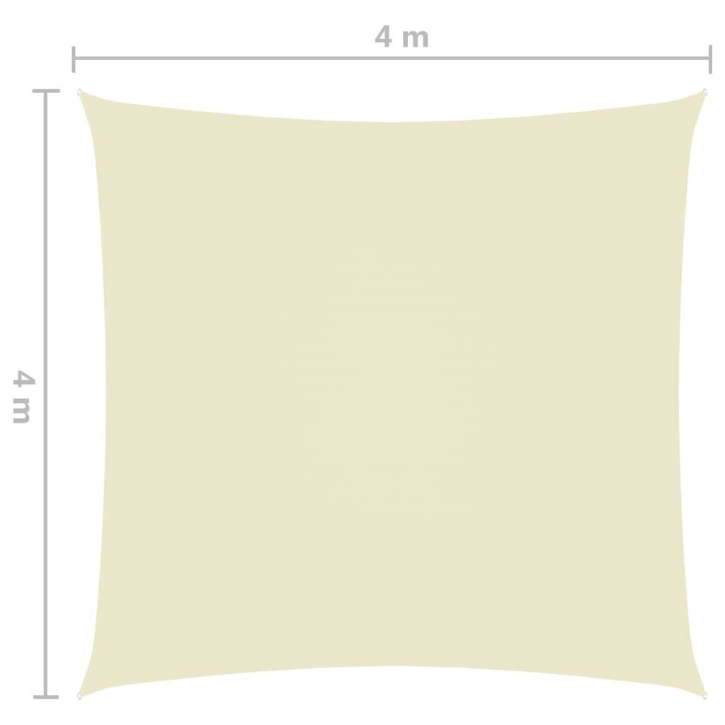 vidaXL Aurinkopurje Oxford-kangas neliönmuotoinen 4x4 m kerma hinta ja tiedot | Aurinkovarjot ja markiisit | hobbyhall.fi