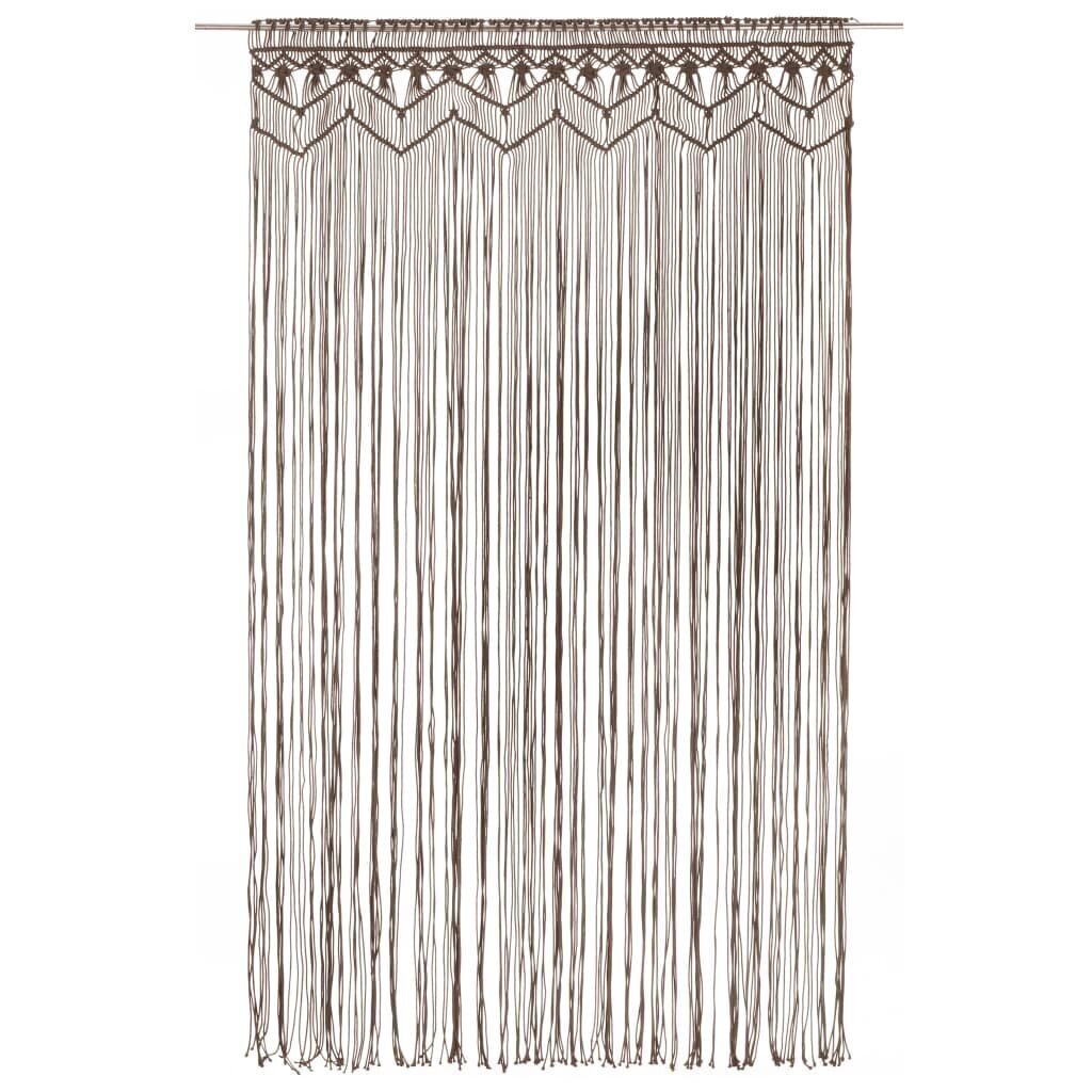 vidaXL Macrame verho harmaanruskea 140x240 cm puuvilla hinta ja tiedot | Verhot | hobbyhall.fi