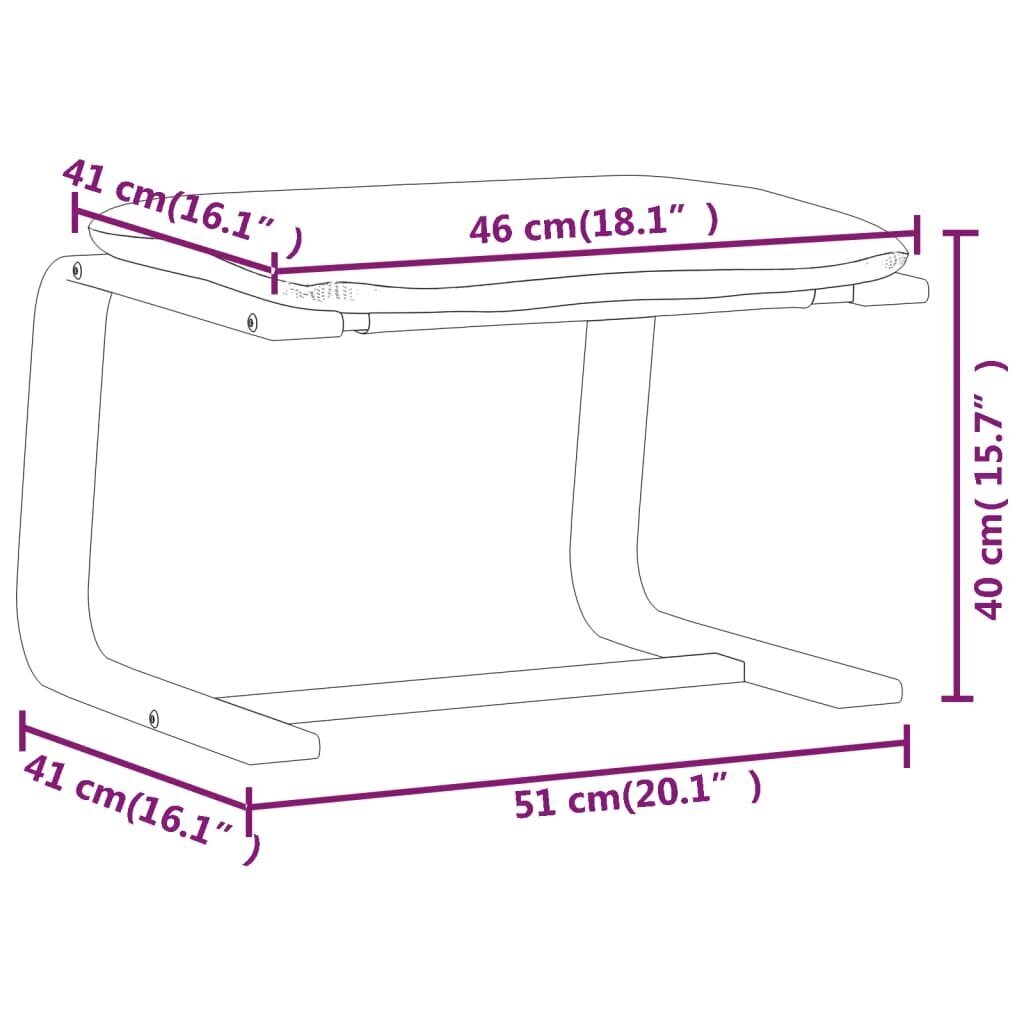 vidaXL Rahi vaaleanharmaa 51x41x40 cm kangas hinta ja tiedot | Säkkituolit, rahit ja penkit | hobbyhall.fi