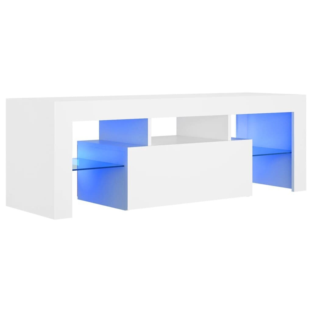vidaXL TV-taso LED-valoilla valkoinen 120x35x40 cm hinta ja tiedot | TV-tasot | hobbyhall.fi