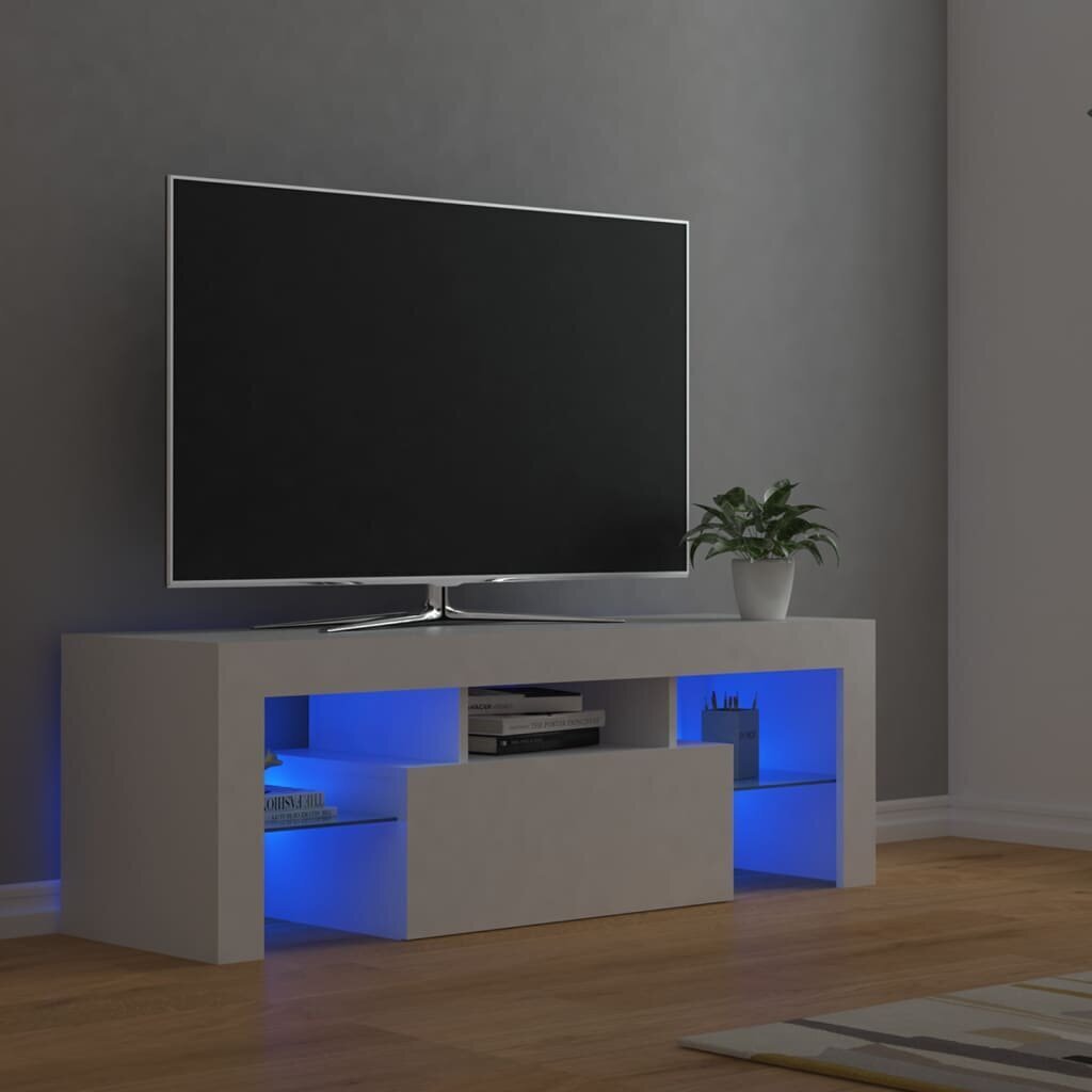 vidaXL TV-taso LED-valoilla valkoinen 120x35x40 cm hinta ja tiedot | TV-tasot | hobbyhall.fi